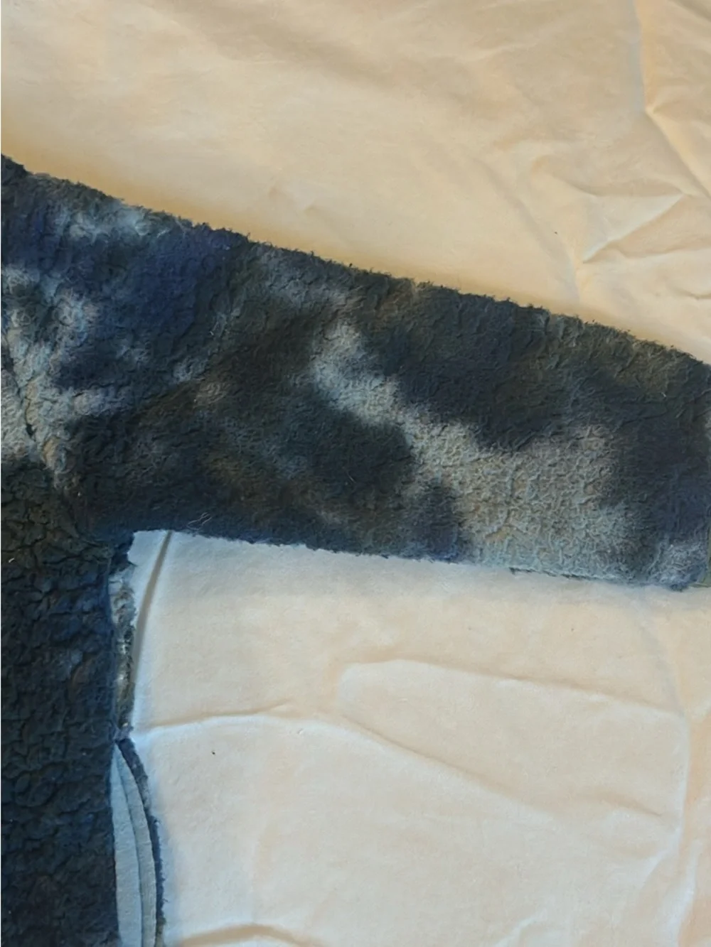 OshKosh B'gosh Navy and Light Blue Tie-Dye Sherpa Jacket with Olive Pocket